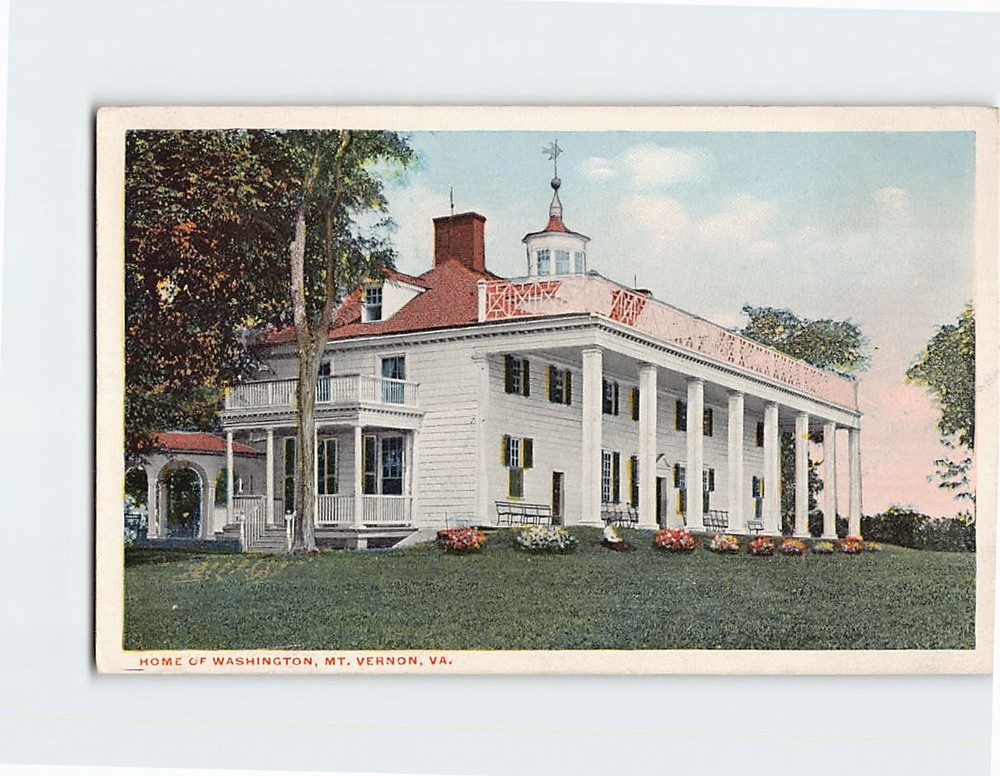 Postcard Home of Washington Mt. Vernon Virginia USA