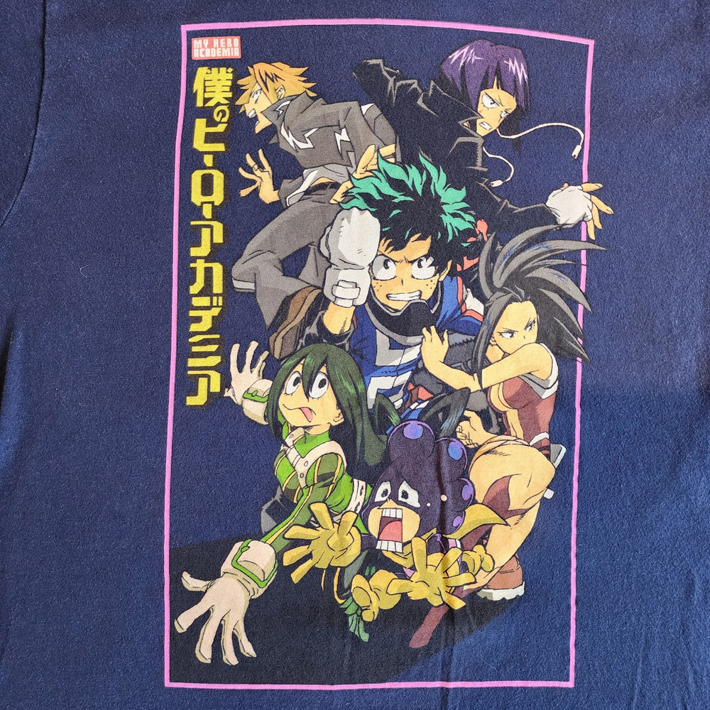 Funimation Men's My Hero Academia Graphic Cotton T-Shirt Navy Blue Size M