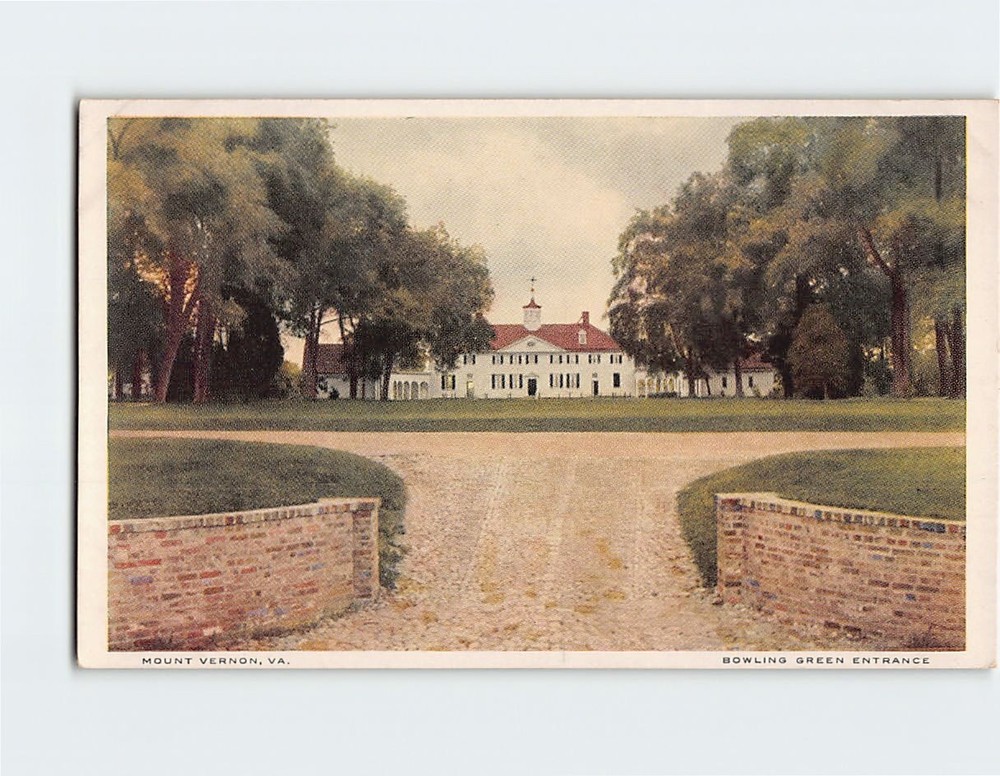 Postcard Bowling Green Entrance Mt. Vernon Virginia USA