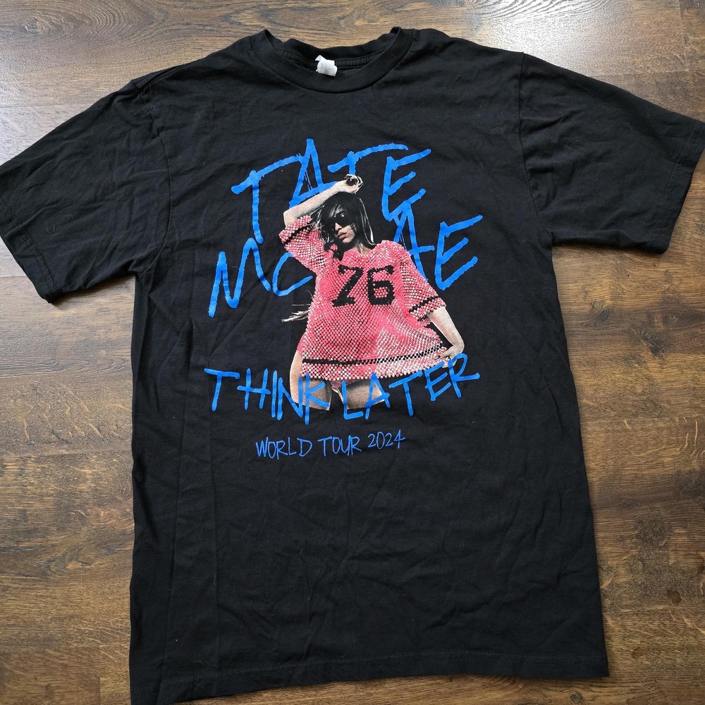 Tate McRae Shirt Mens Medium Black Think Later World Tour 2024 Tee JXT