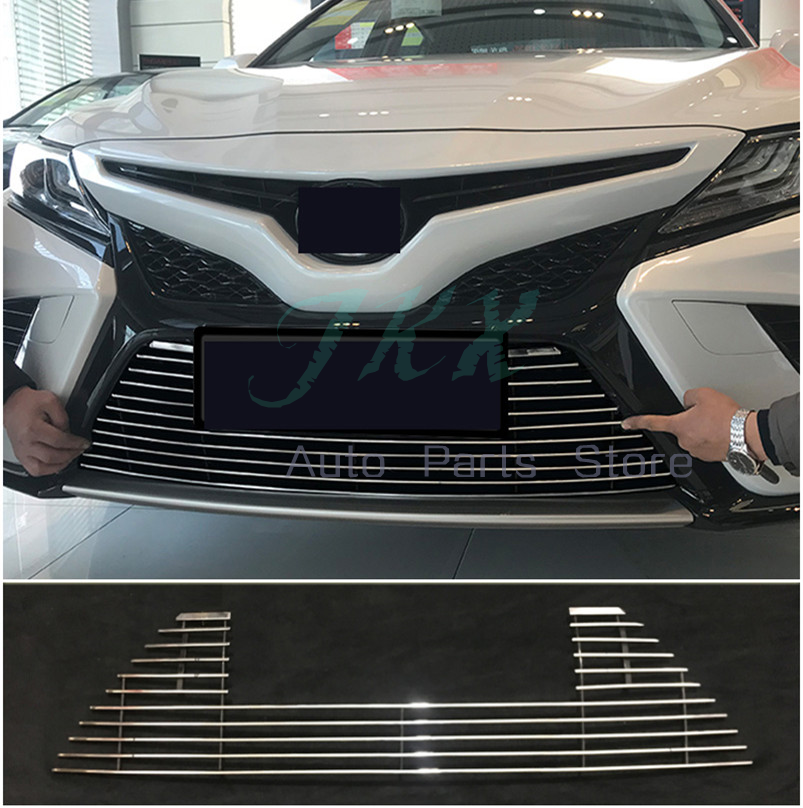 Stainless Front Bumper Grille Cover Trim Fit For TOYOTA CAMRY 2018-2020 SE XSE