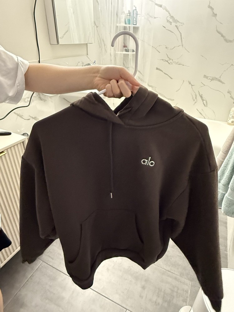 Alo Accolade Hoodie - Espresso Size Small