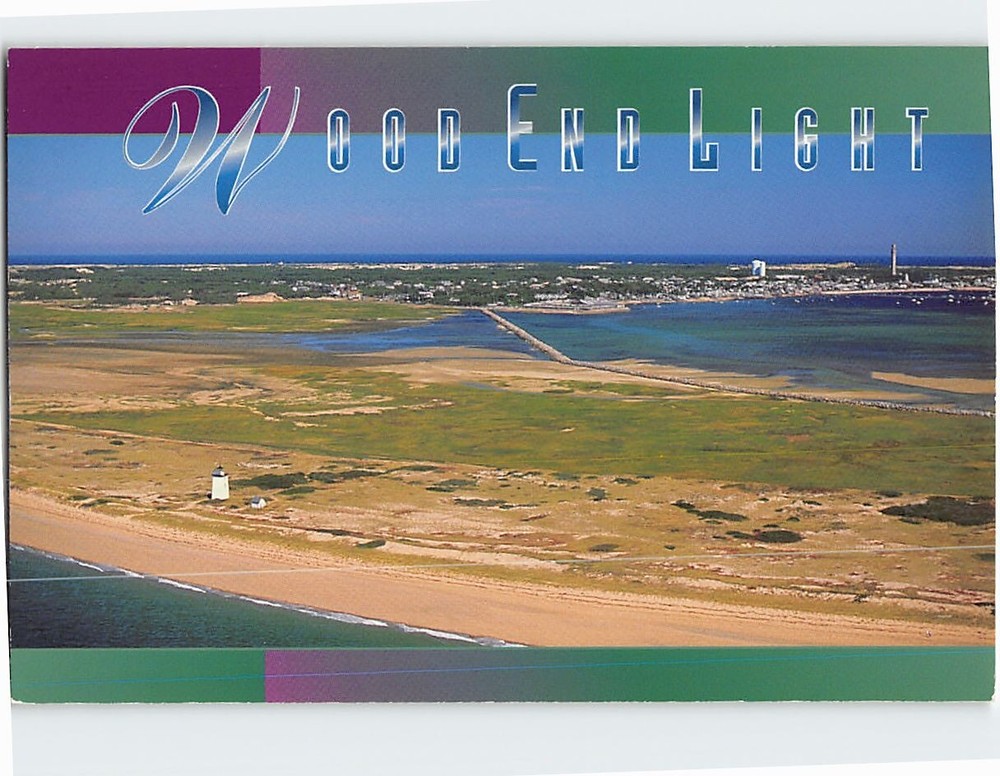 Postcard Aerial panoramic of Wood End Light Provincetown Massachusetts USA