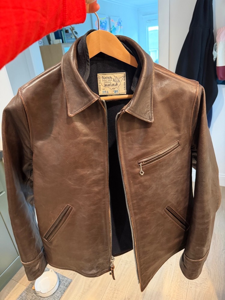 Sugar Cane Leather Jacket Front Quarter Horsehide Size 38 Made in Japan