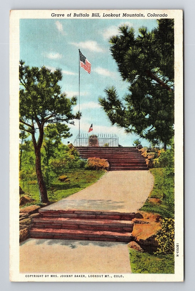 Lookout Mountain CO-Colorado, Grave Buffalo Bill, Vintage Postcard