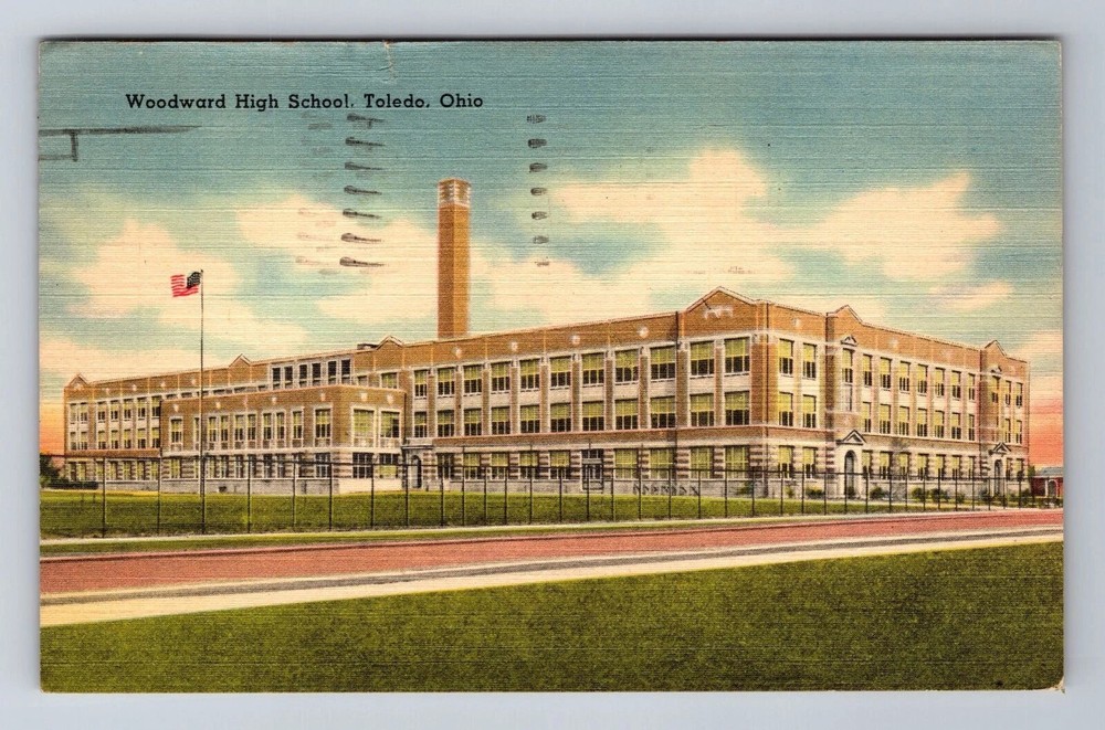 Toledo OH-Ohio, Woodward High School, Antique Vintage Souvenir Postcard