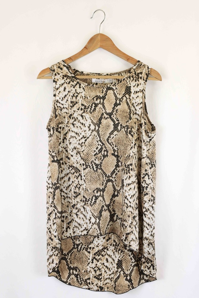 Brave + True Animal Print Singlet S by Reluv Clothing