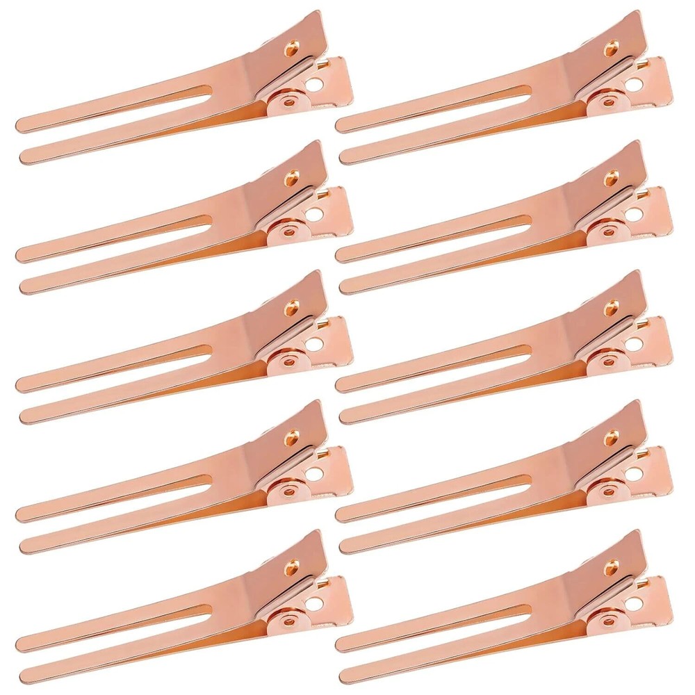 50Pcs Hairdressing Double Prong Curl Clips, Wobe 1.8