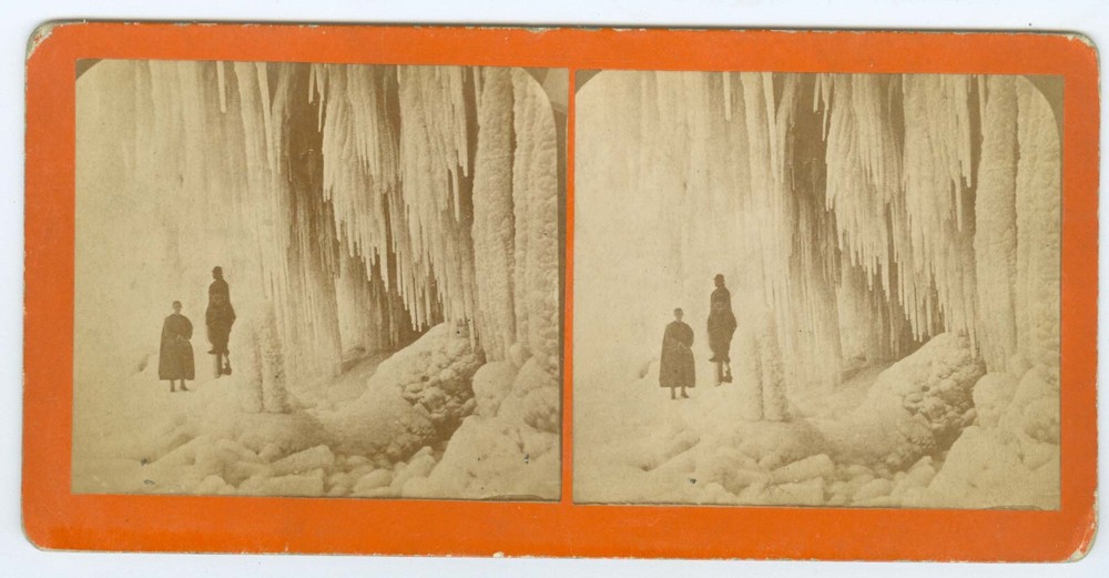 B7164~ NIAGARA Ice Scene Stereoview By Mumper & Co Gettysburg PA