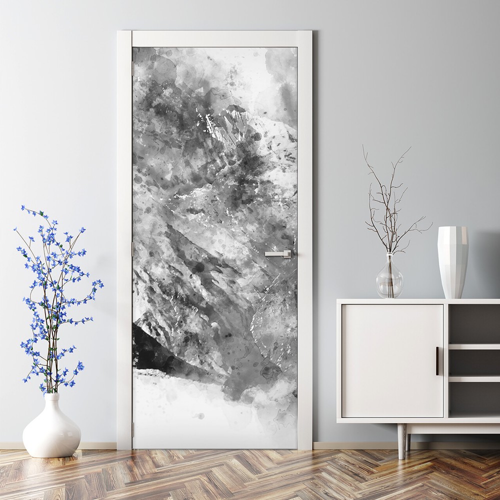 Decal Abstract Mountains Landscape Home Decor Bubble Free Door sticker