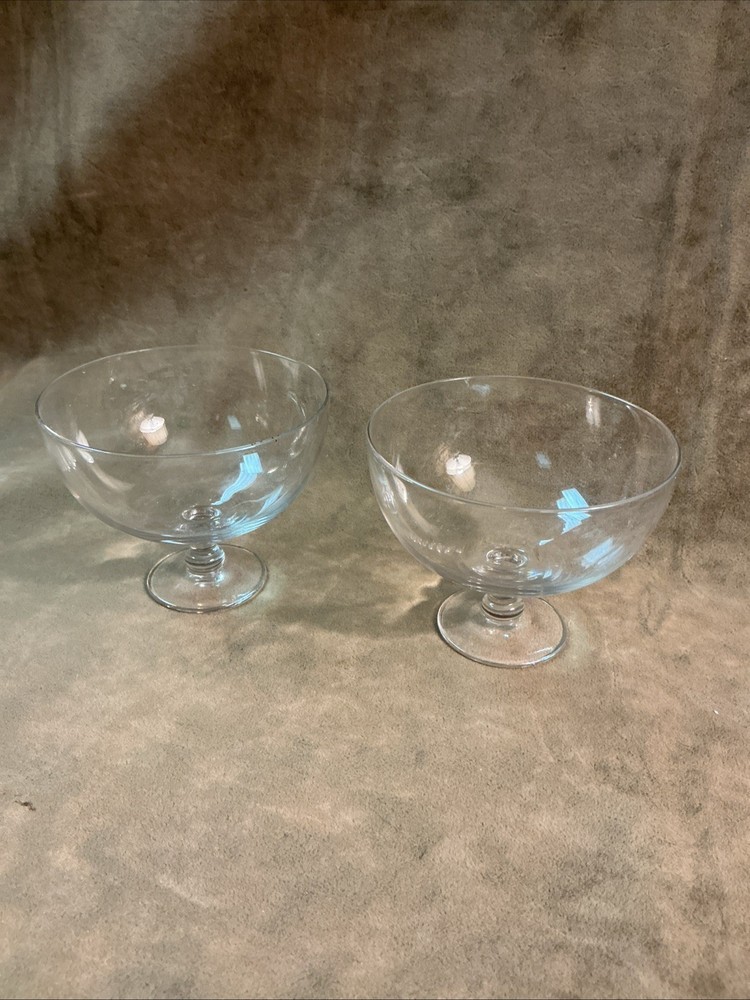1930s Fostoria glass clear color Icer Bowl insert for grapefruit or shrimp Pair