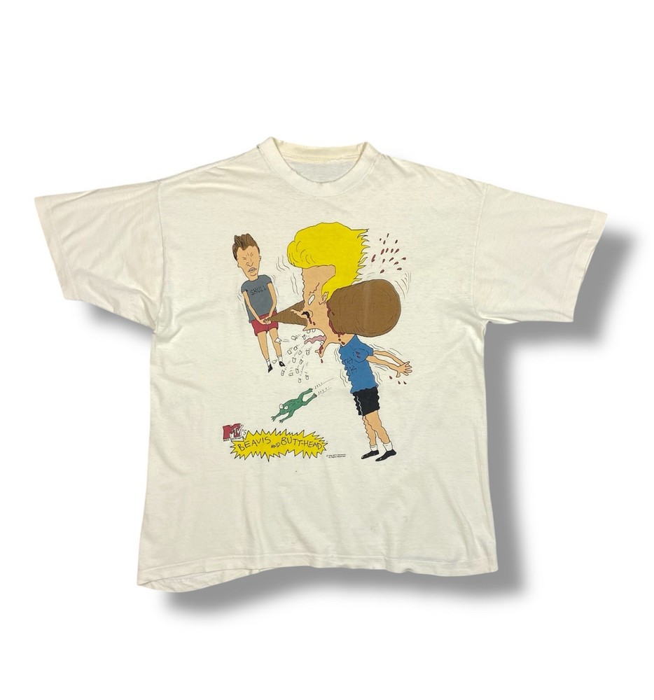 Vintage 1994 Beavis and Butt-Head T-Shirt Heavy Distressed Punk Grunge MTV