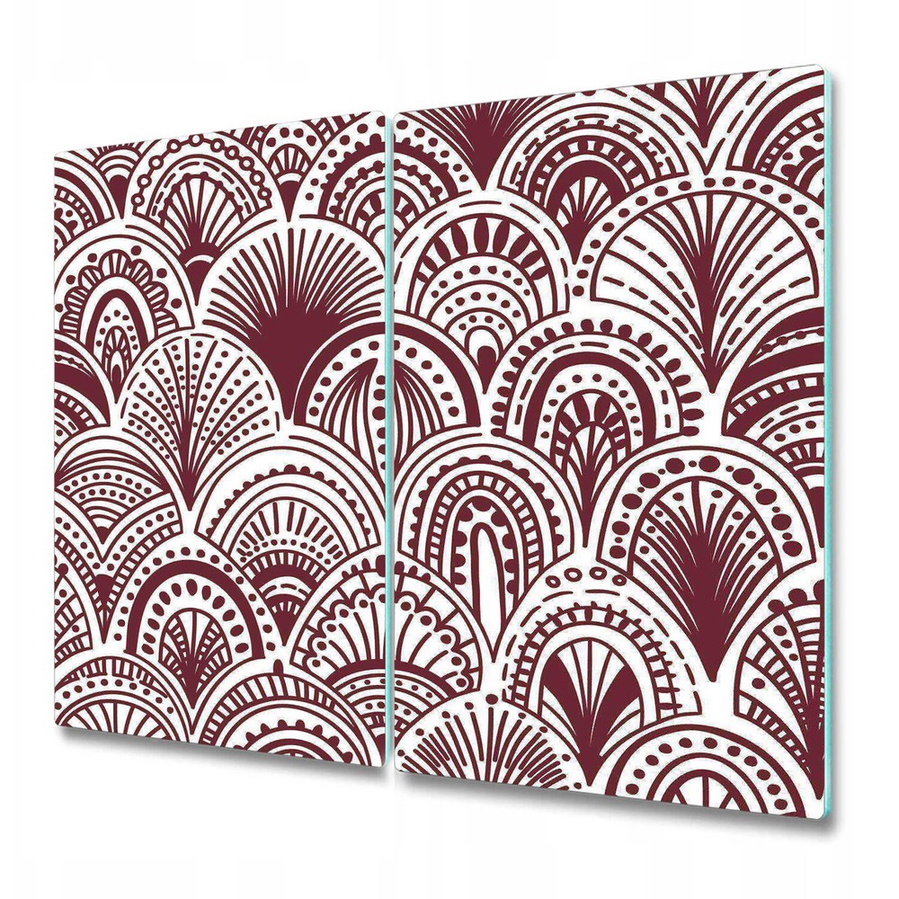 Glass Chopping Cutting Board Burgundy Bohemian Abstract Red Modern 2x30x52