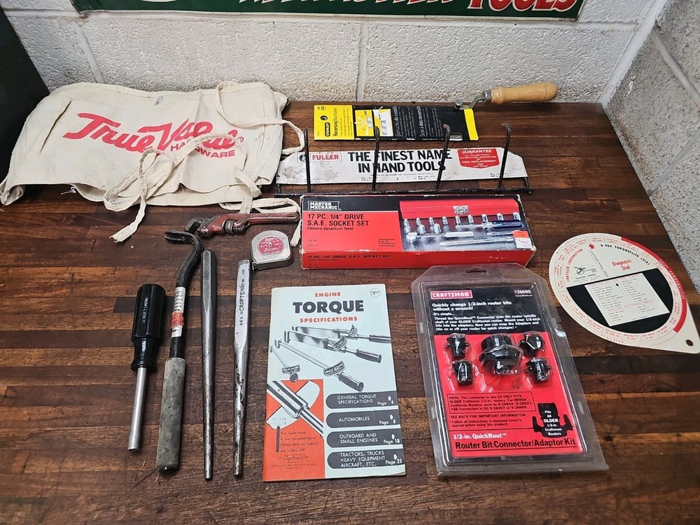 J14- Mixed Lot of Shop Tools - Craftsman, FULLER STORE RACK, etc
