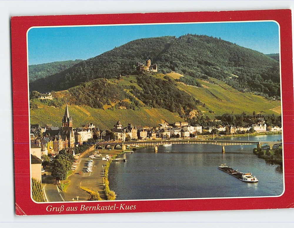 Postcard Blick auf die Stadt und Burg Landshut Gruß aus Bernkastel Kues Germany