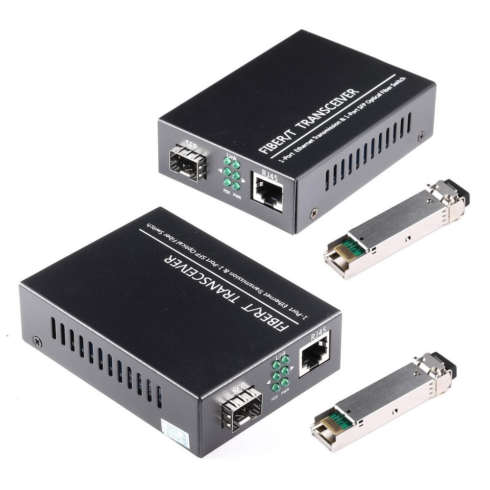 A Pair of 1.25G/s Bidi Gigabit Single-Mode Fiber Ethernet Media Converter with 2