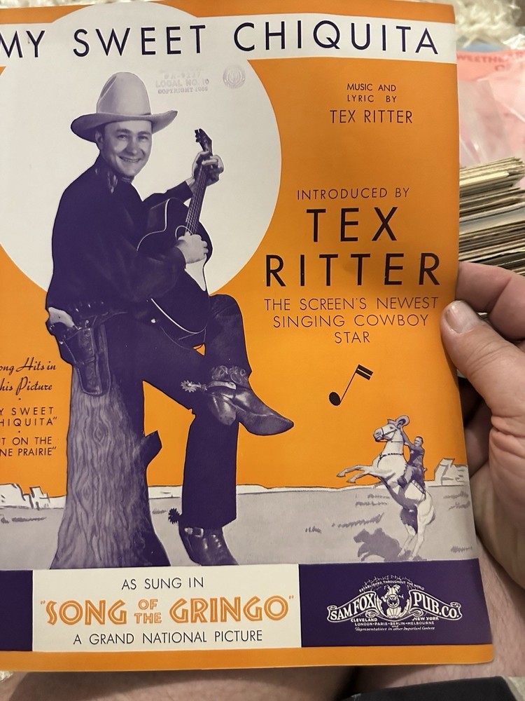 A ‘26 Western Movie sheet music SONG OF THE GRINGO ‘My Sweet Chiquita’