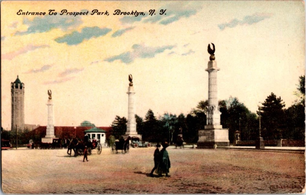Divided-Back ENTRANCE TO PROSPECT PARK Brooklyn - New York City NY m/14 BJ9850