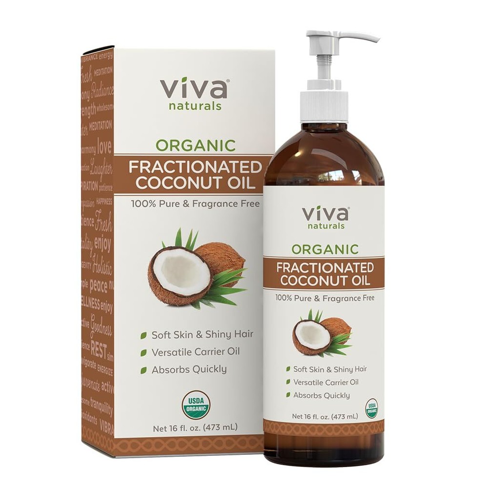 Viva Naturals Organic Fractionated Coconut Oil for Skin and Hair Moisturizer