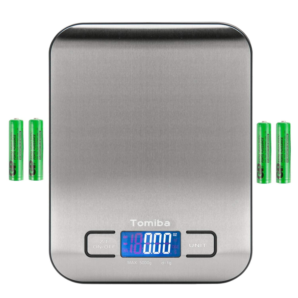 Stainless Steel Digital Kitchen Scale 11 lb with Grams and Ounces  