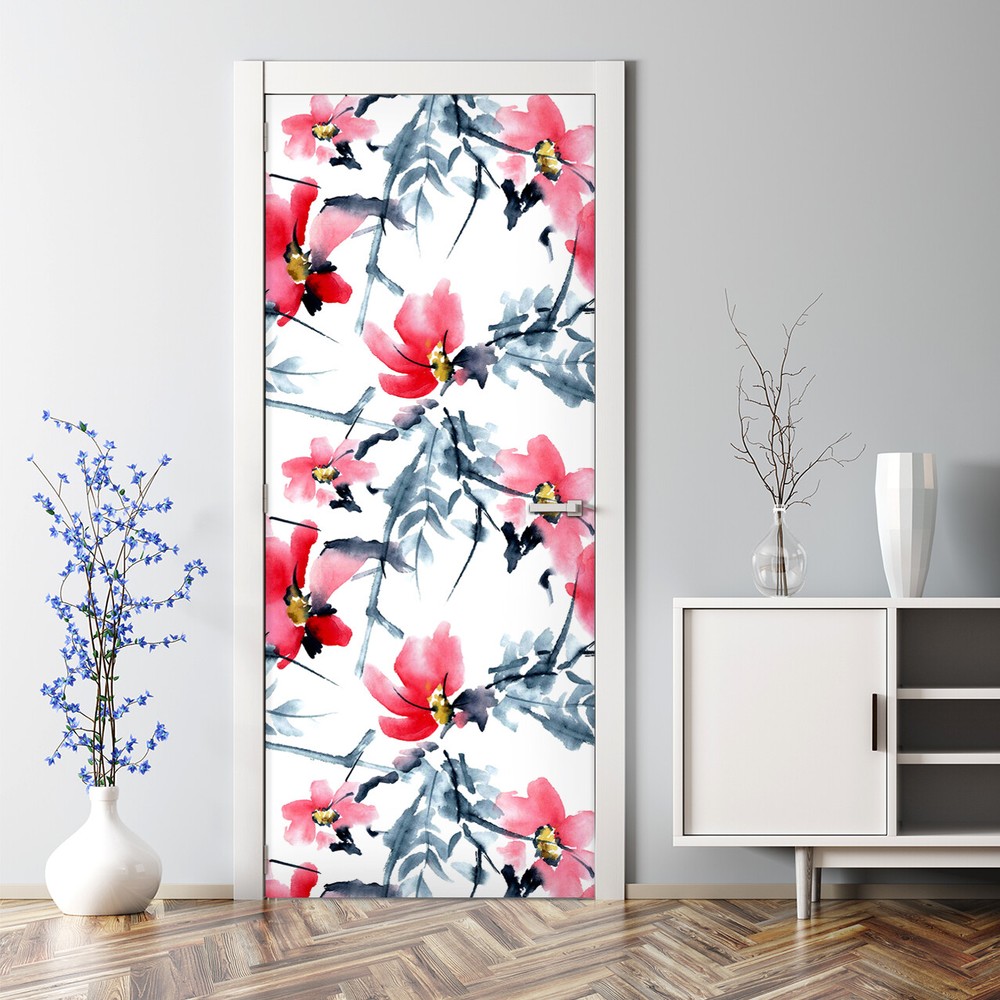 Blossom Tree Watercolor Door Decal | Reusable Flower Design  