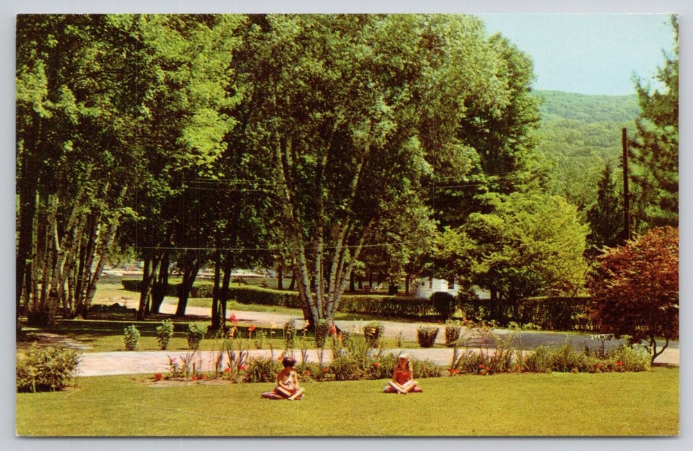 Greenwood Lake NY Garden Park Children Curteichcolor Postcard 1950s-70s