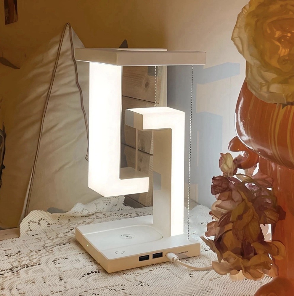 Unique Levitating Dimmable LED Desk Table Bedside Reading Lamp Wireless Charger