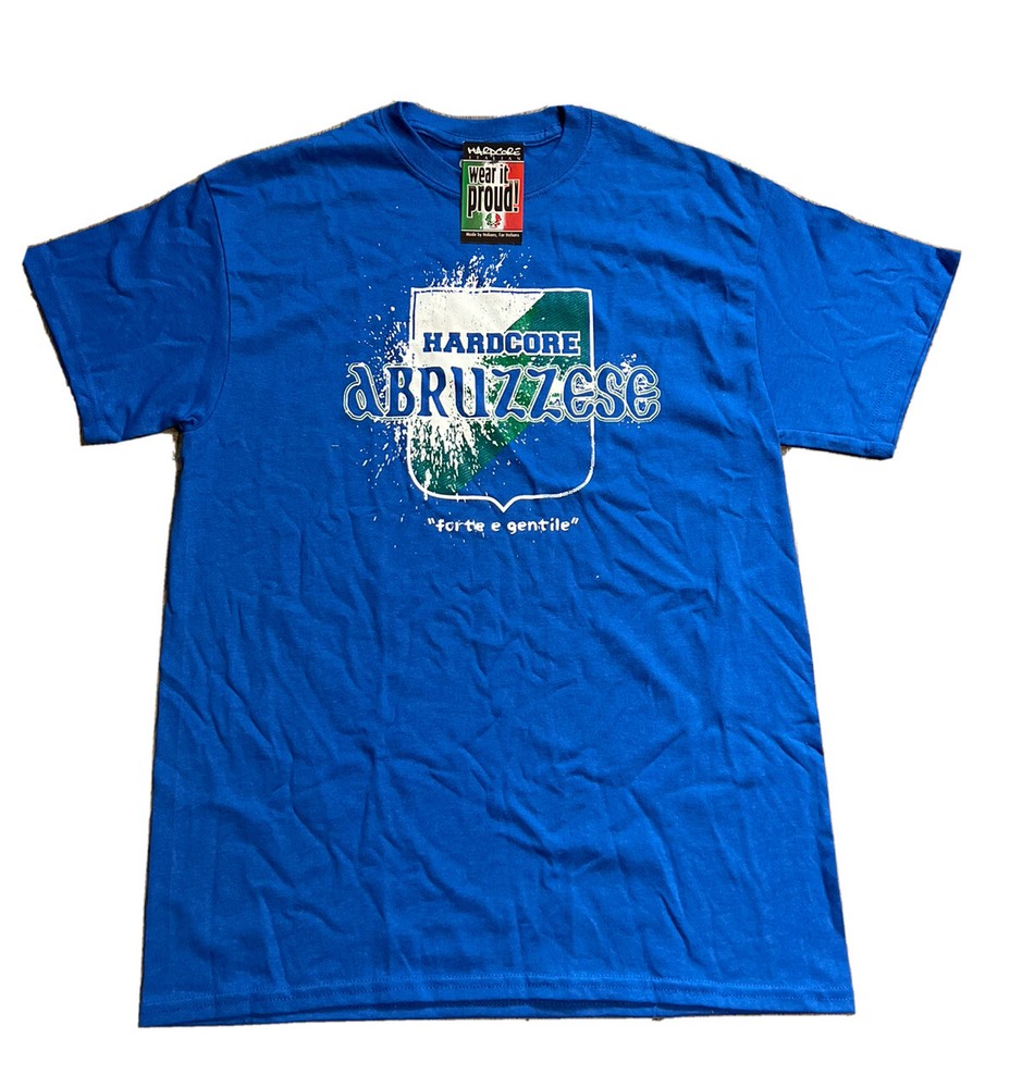 Hard Core Abruzze Italian Blue Wear It Proud T Shirt Size Medium Free Shipping-image