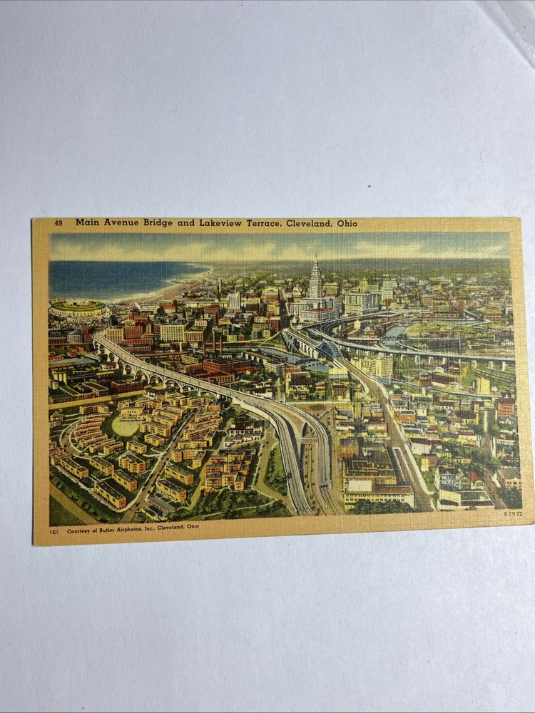 Postcard Main Ave. Bridge & Lake view Terrace  Cleveland Ohio