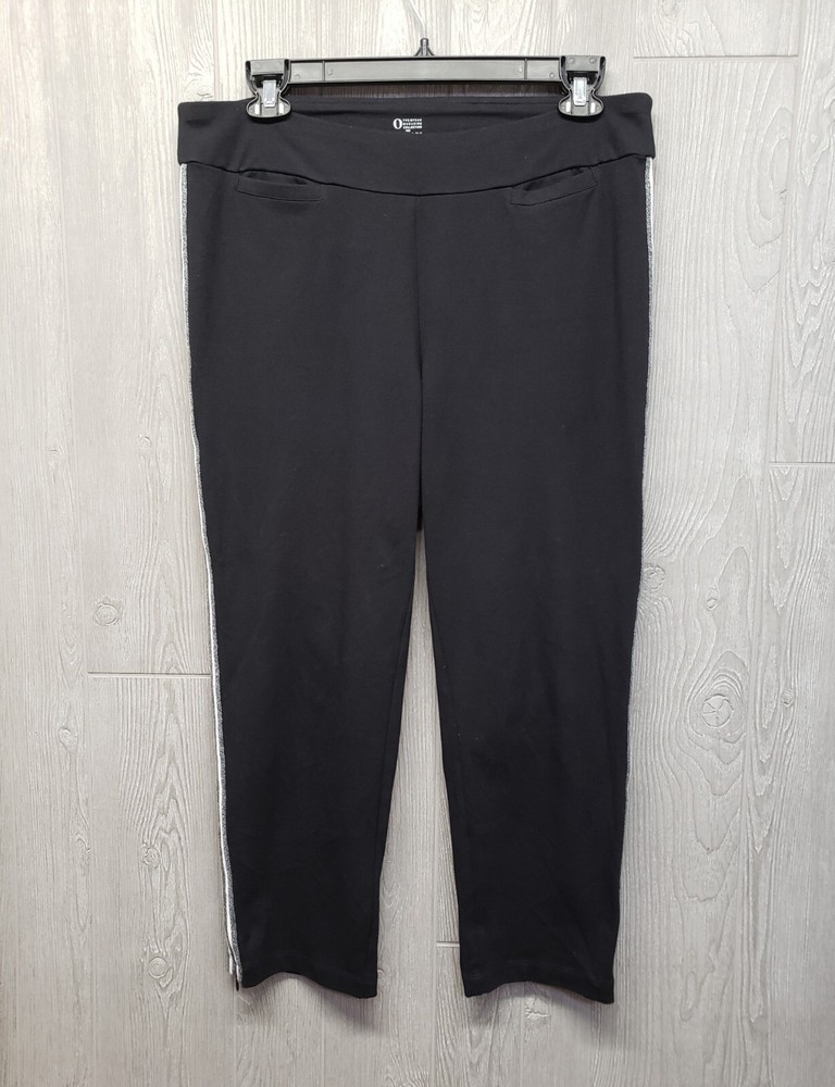 Talbots Track Pants Womens 1X Oprah Magazine Collection Stretch Pull On Black