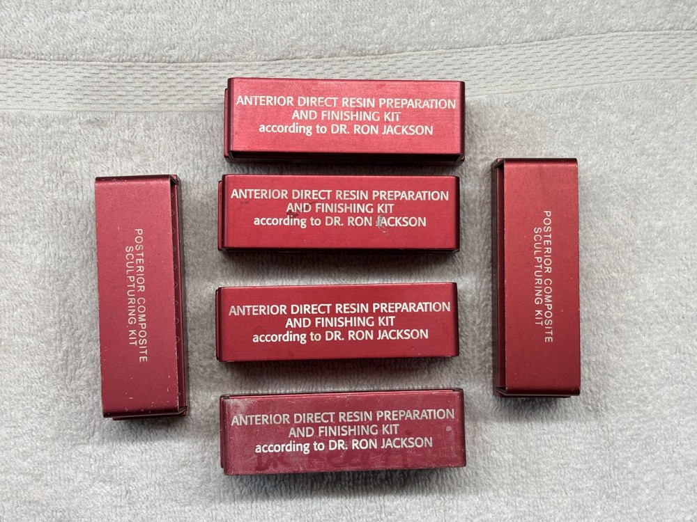 Lot of 6 Red Dental Bur Blocks / Bur Holders — Aluminum Autoclavable Bur Stands