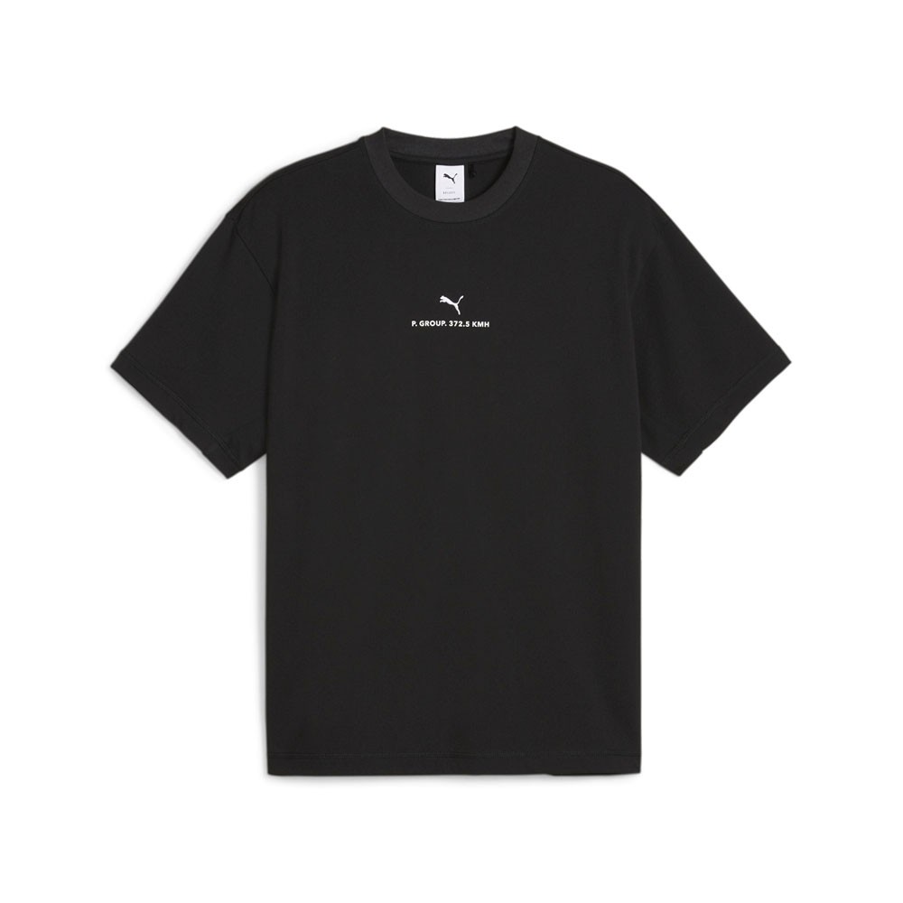 PUMA 372.5 Graphic Crew Neck Short Sleeve T-Shirt Mens Black Casual Tops 6240410