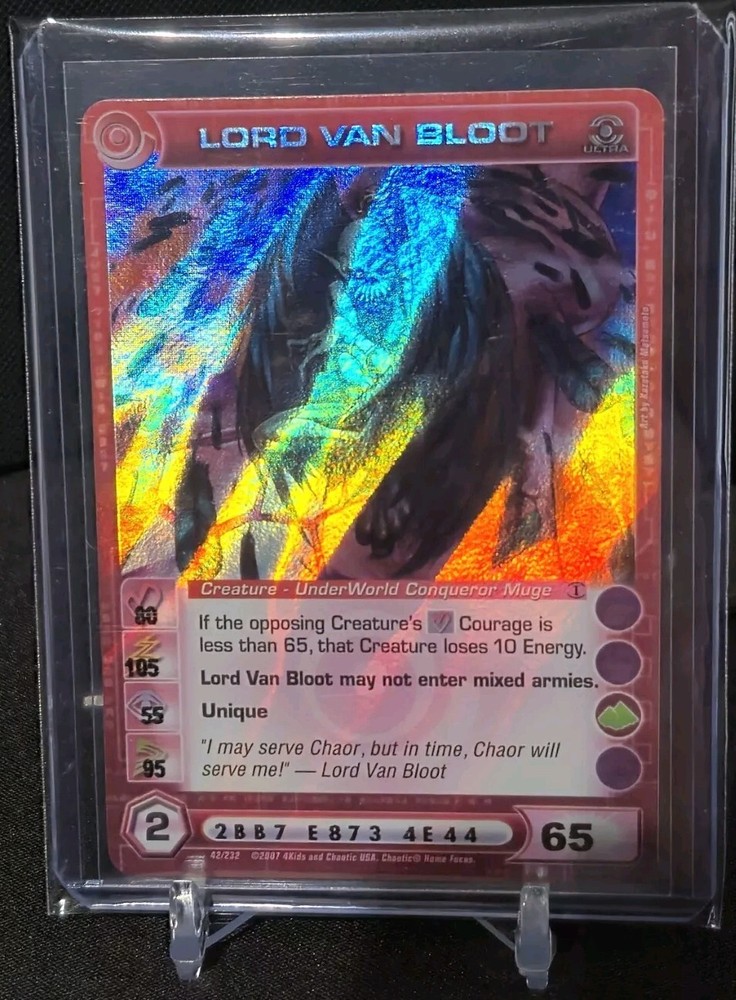 Chaotic TCG : Lord Van Bloot Ripple Foil 1st Edition Ultra Rare Creature
