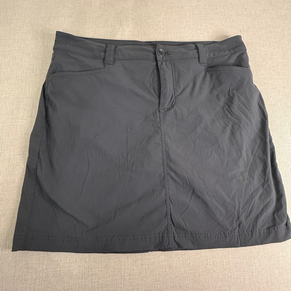 Eddie Bauer Travex Skort Womens 10 Gray Hiking Travel Activewear Nylon Spandex