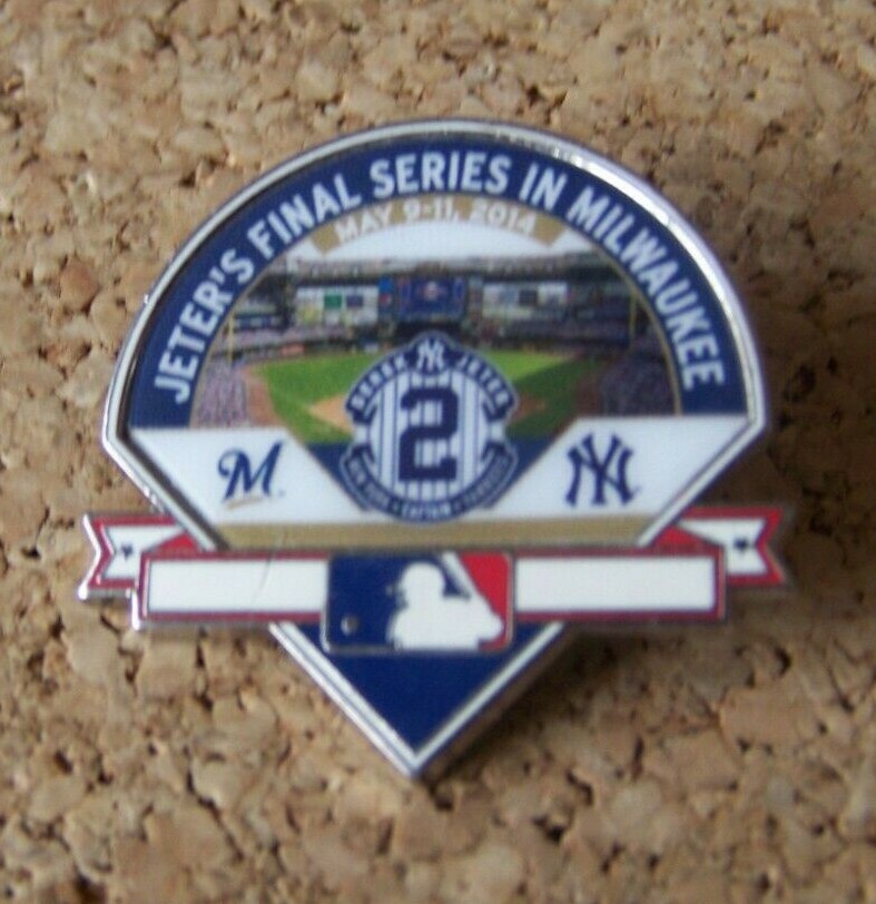 Derek Jeter Final Series Milwaukee Brewers pin NY New York Yankees MLB c40181