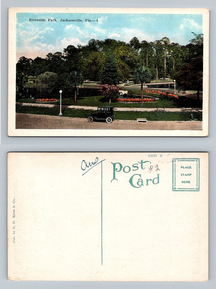 Jacksonville, FL-Florida, Riverside Park Scenic Gardens Vintage Postcard
