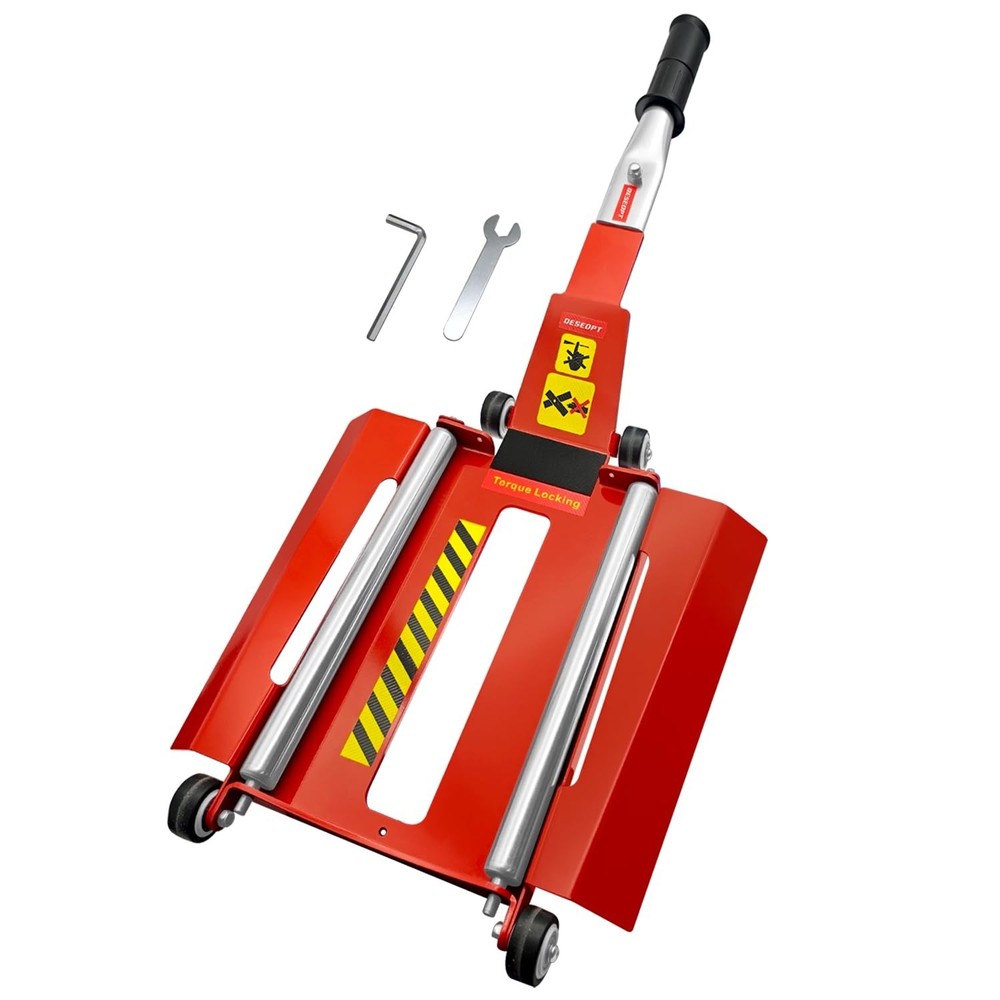 Upgraded Portable Effortless Tire Jack Tool with Roller Plate and Double Ramp...