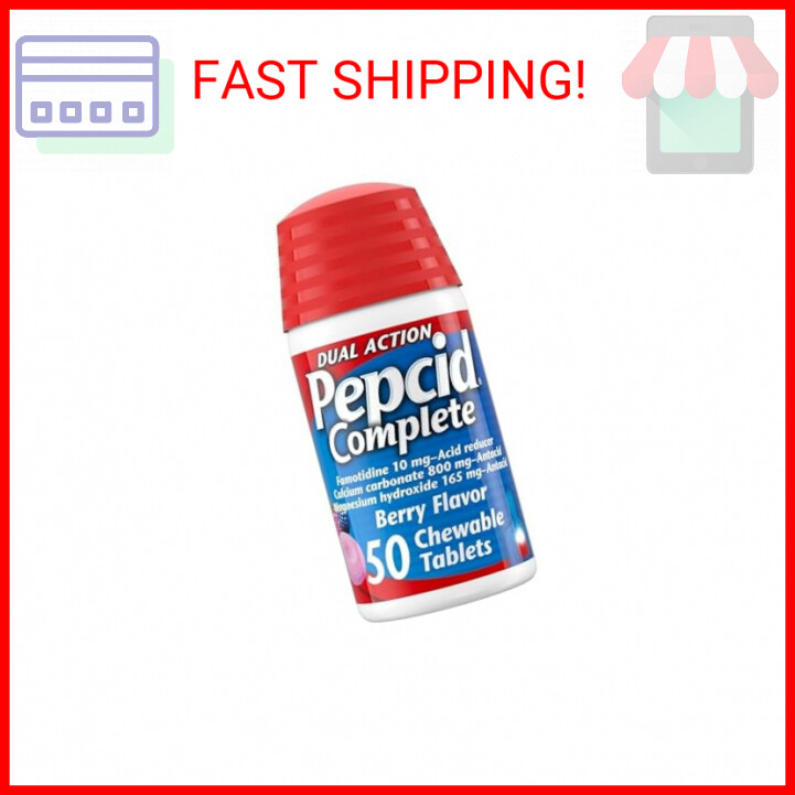 Pepcid Complete Acid Reducer + Antacid Chewable Tablets, Heartburn Relief, Berry-image