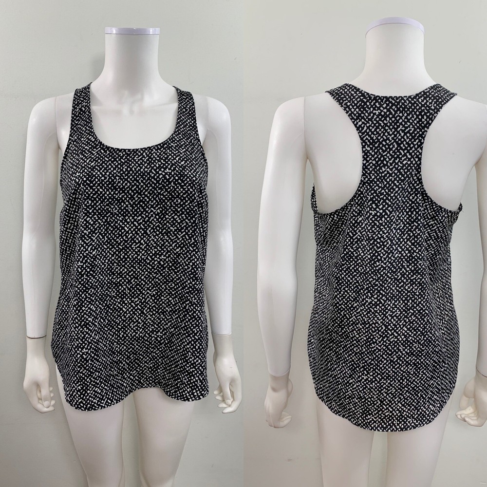 Mossimo Women’s Size Small Sleeveless Scoop Neck Black White Blouse