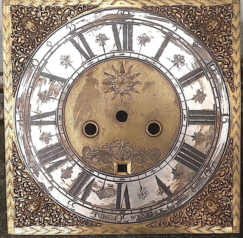 11-inch John Webster 8-day longcase clock dial circa 1710