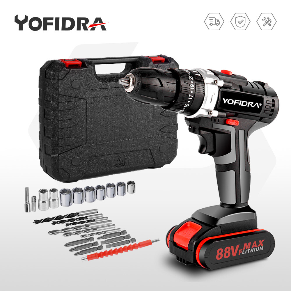 Cordless Electric Drill Driver Set 25+3 Torque Setting with Battery and Charger