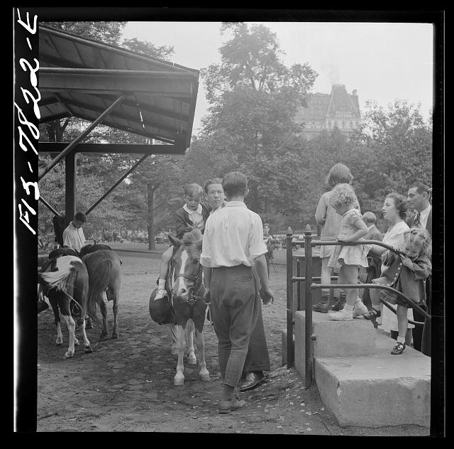 Photo:New York New York Central Park Pony Rides Children 1942