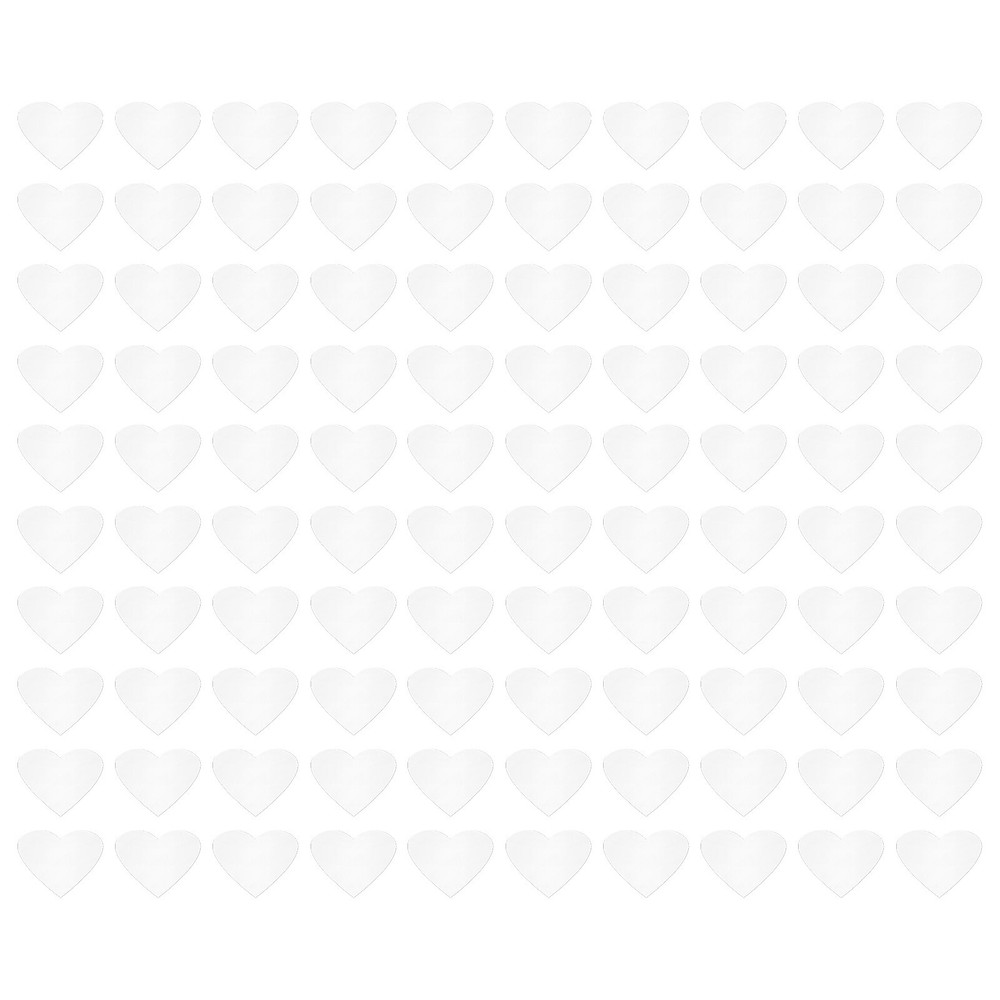 100Pcs 22.5x20mm Acrylic Self Adhesive Heart Mirror Wall Sticker Decals, Silver