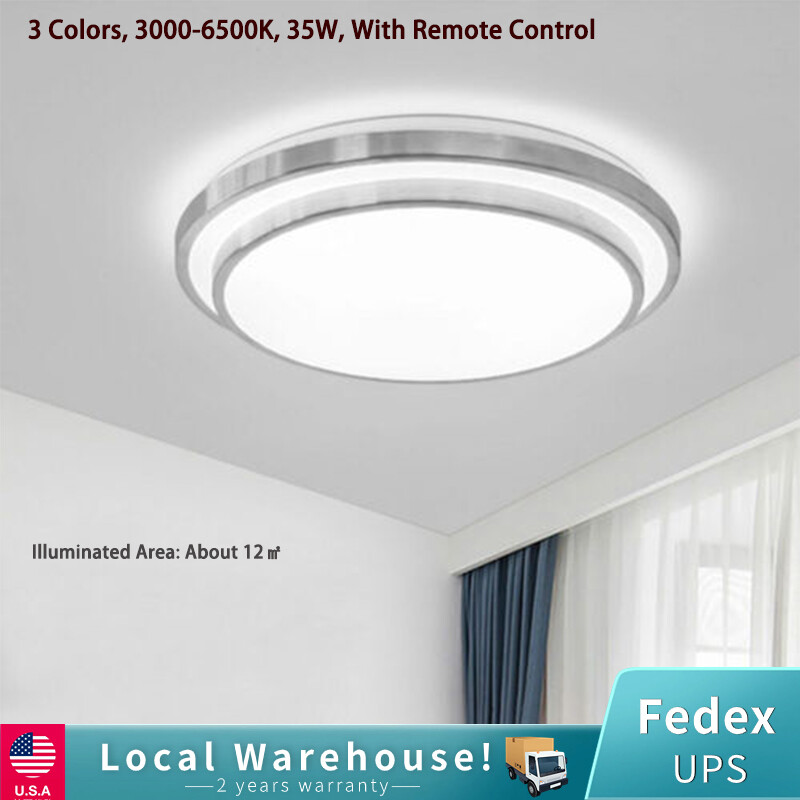 Modern Dimmable LED Ceiling Light Flush Mount Chandelier with Remote Control
