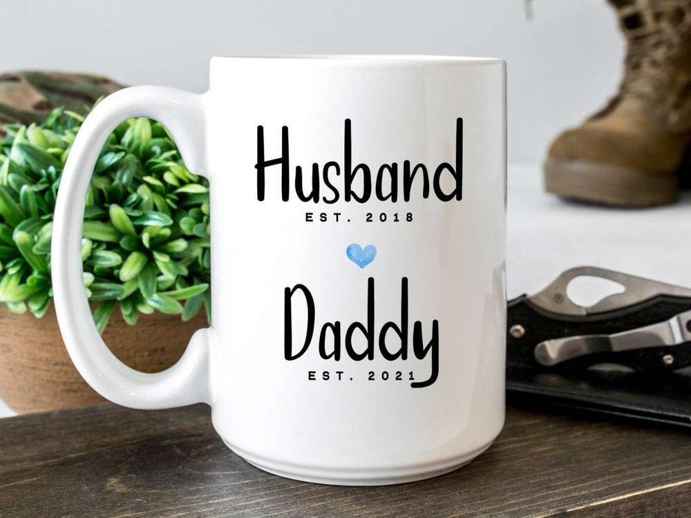 Daddy Est 2021 Coffee Mug Pregnancy Announcement Coffee Mug Custom Gift To