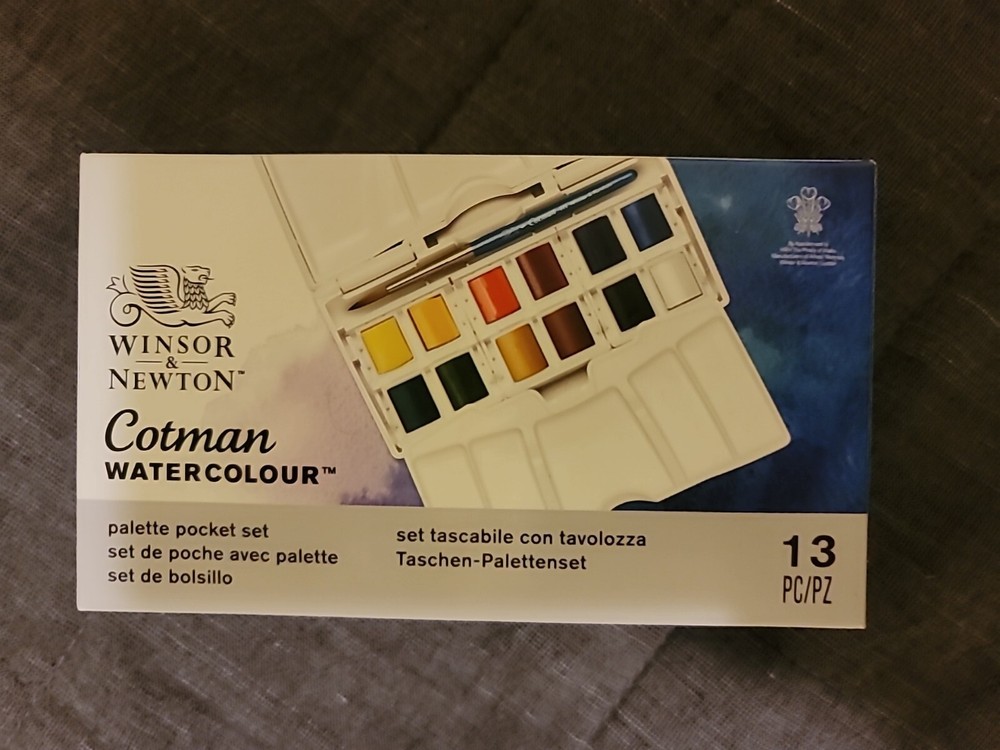 Winsor & Newton Cotman Water Colour Paint Palette Pocket Plus set 13pc