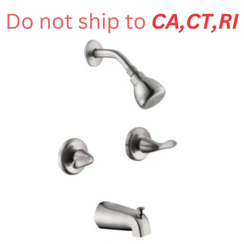 New Brushed Nickel Combo 2-Handle 1-Spray Tub and Shower Faucet Valve Included