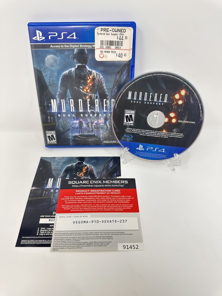 Murdered: Soul Suspect PS4 CIB Complete In Box - Sony PlayStation 4 Square Enix