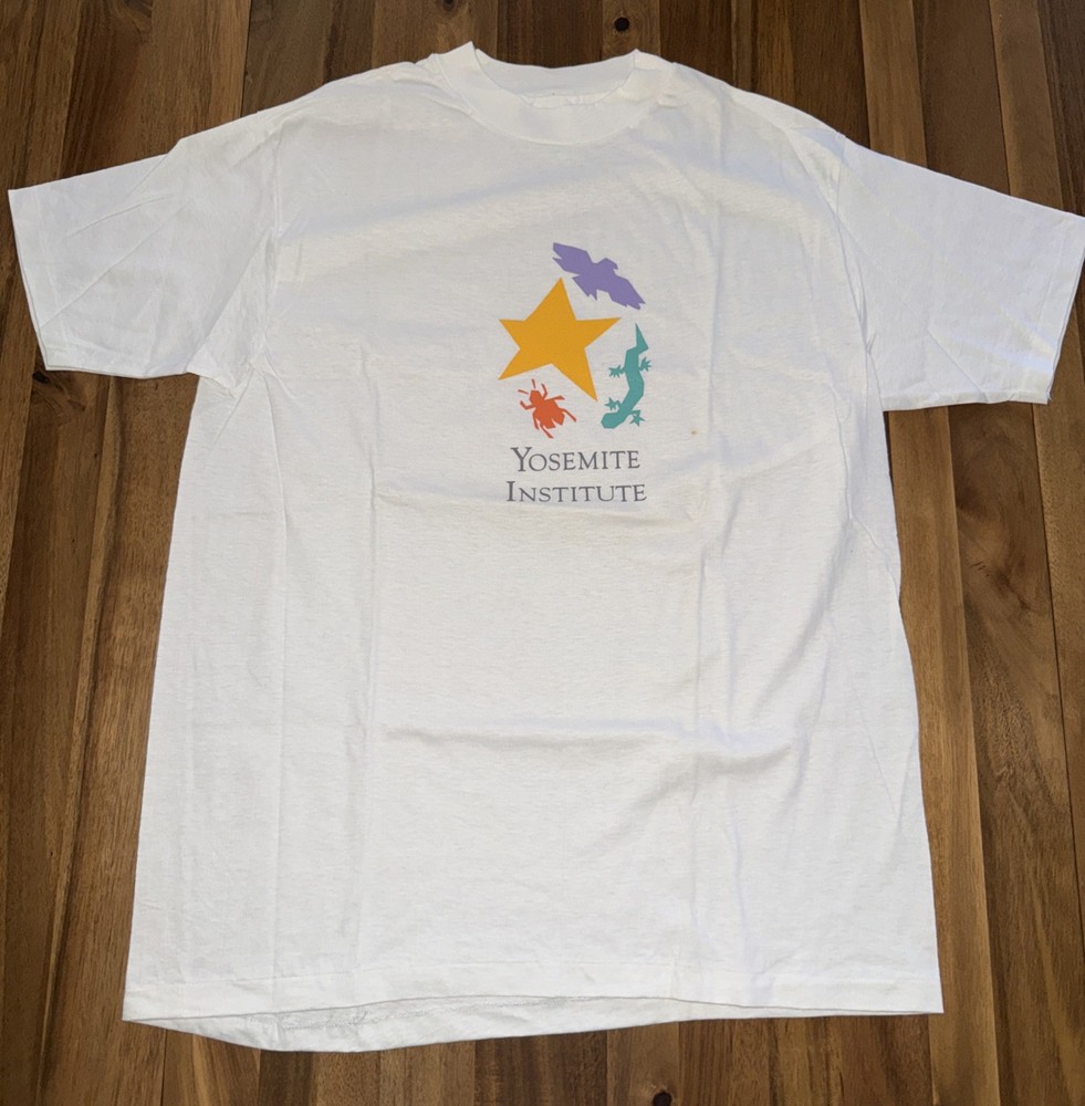 80s VINTAGE YOSEMITE INSTITUTE T-SHIRT SZ XL HALF DOME HIKERS SINGLE STITCH
