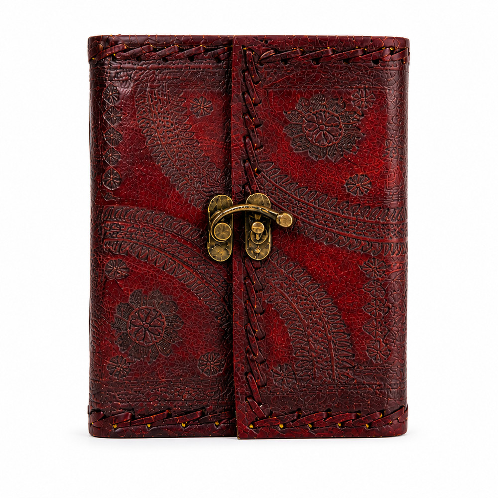 Antique Leather Journal with Lock 6x8 Handmade 200 Pages Unlined Diary